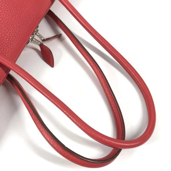HERMES Parinobe bay 40 Shoulder Bag HandBag Taurillon Clemence Bougainvillea Red - Picture 10 of 16
